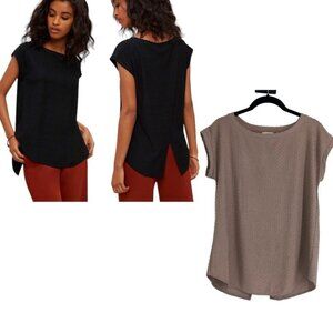 Aritzia Wilfred Blush Pink Anvers Jacquard Knit Open Back Short Sleeve T-Shirt S